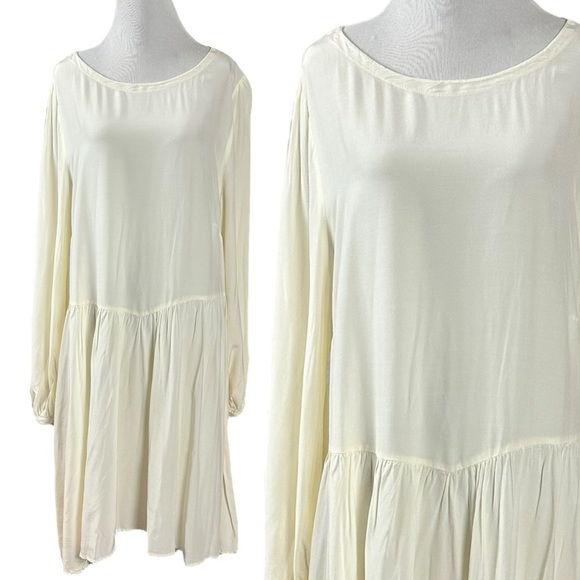 Lacausa Miro Drop Waist Dress Oatmeal Ivory Size Large Ethereal Dainty Neutral - Picture 1 of 13
